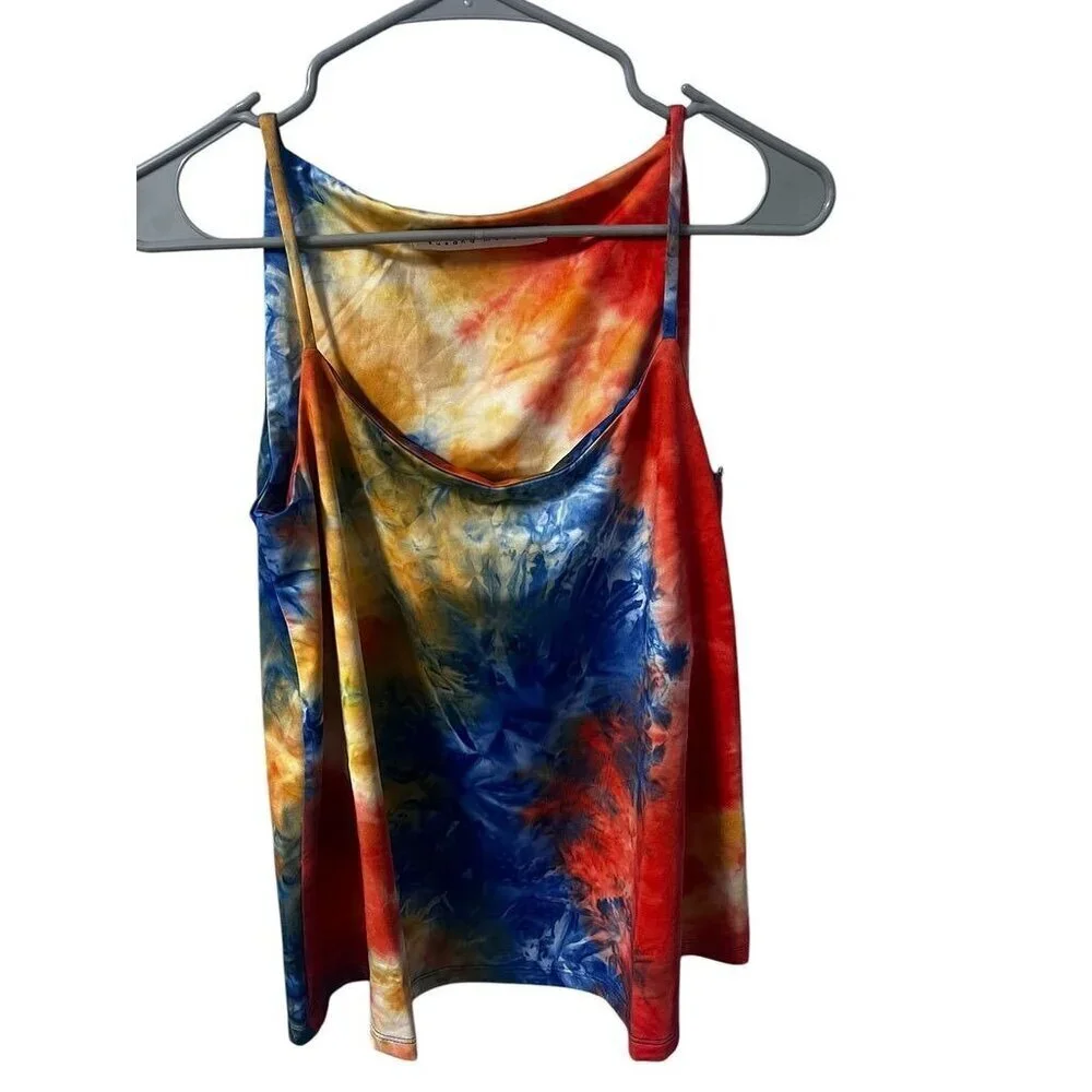 Susana Monaco Tie-Dye Tank Women Medium Multicolor Thin Straps relaxfit Office